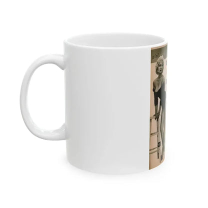 Greta Thyssen #142 - 1 Pages & 3 B&W Photos & Captions from Jem Mag. June '58 (Vintage Female Icon) White Coffee Mug - Go Mug Yourself