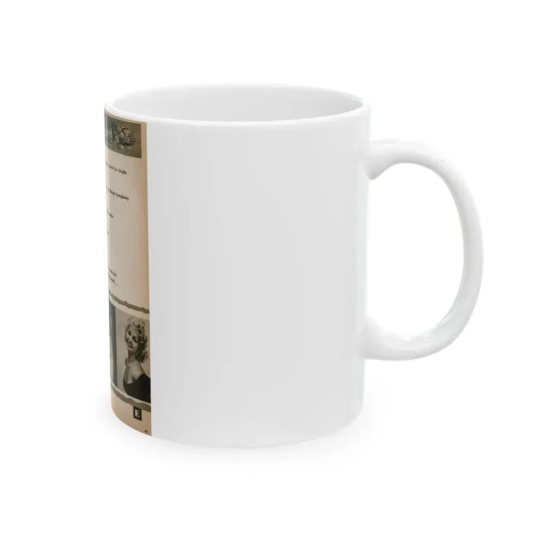 Greta Thyssen #142 - 1 Pages & 3 B&W Photos & Captions from Jem Mag. June '58 (Vintage Female Icon) White Coffee Mug - Go Mug Yourself