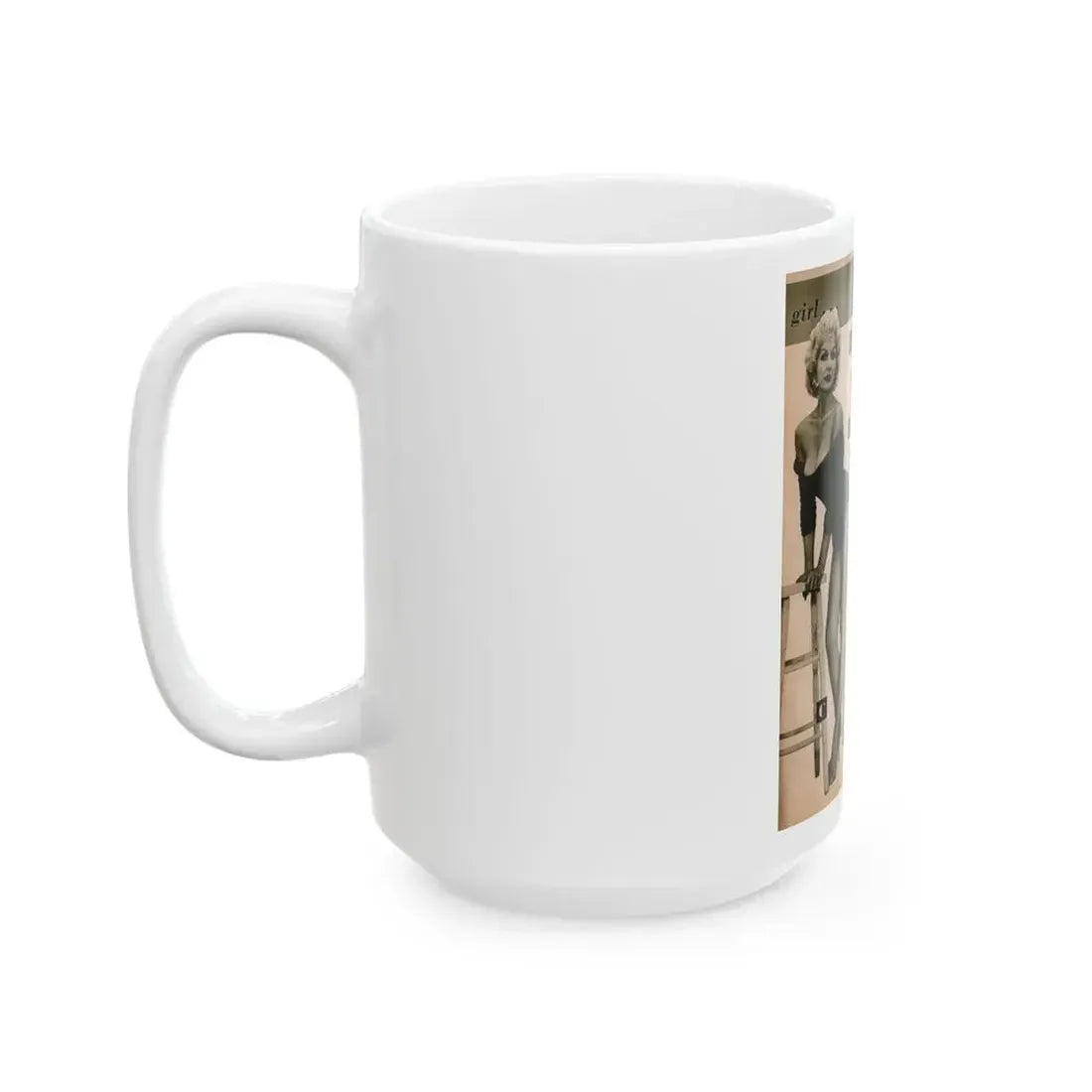 Greta Thyssen #142 - 1 Pages & 3 B&W Photos & Captions from Jem Mag. June '58 (Vintage Female Icon) White Coffee Mug - Go Mug Yourself