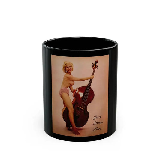 Greta Thyssen #144 - 1 Page & 1 Color Photo from Jem Mag. June '58 (Vintage Female Icon) Black Coffee Mug 11oz - Go Mug Yourself