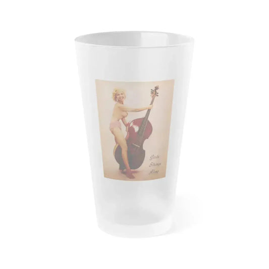 Greta Thyssen #144 - 1 Page & 1 Color Photo from Jem Mag. June '58 (Vintage Female Icon) Frosted Pint Glass 16oz 16oz Frosted - Go Mug Yourself