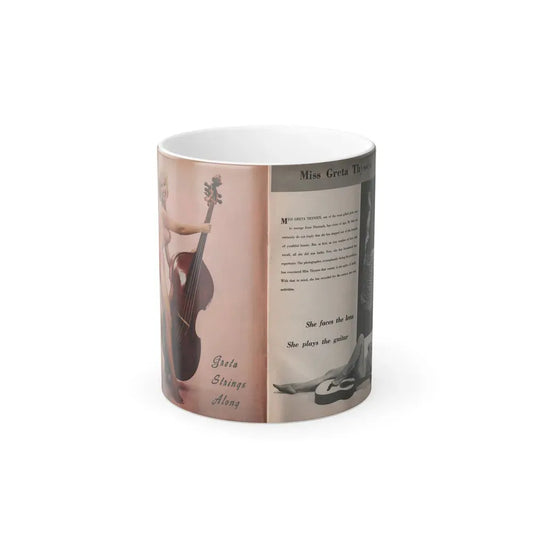 Greta Thyssen #144 - Pages 3 & 4 of 4 with, 1 Full Page Color Photo & 2 B&W Photos, Captions & Headlines from Jem Mag. June '58 (Vintage Female Icon) Color Changing Mug 11oz 11oz - Go Mug Yourself