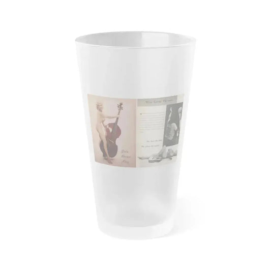 Greta Thyssen #144 - Pages 3 & 4 of 4 with, 1 Full Page Color Photo & 2 B&W Photos, Captions & Headlines from Jem Mag. June '58 (Vintage Female Icon) Frosted Pint Glass 16oz 16oz Frosted - Go Mug Yourself