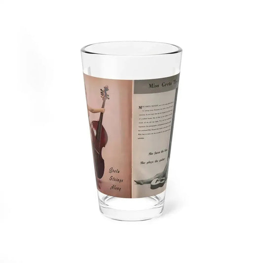 Greta Thyssen #144 - Pages 3 & 4 of 4 with, 1 Full Page Color Photo & 2 B&W Photos, Captions & Headlines from Jem Mag. June '58 (Vintage Female Icon) Pint Glass 16oz 16oz - Go Mug Yourself