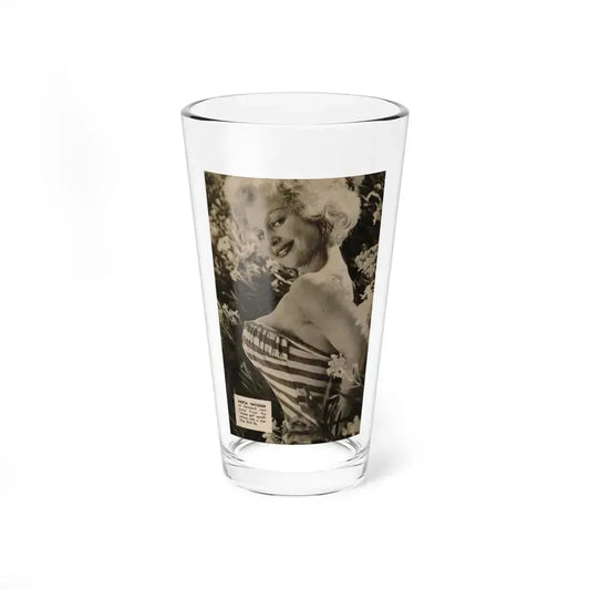 Greta Thyssen #146 - 1 Page, 1 B&W Photo & Caption from PIC Digest Mag. September '58 (Vintage Female Icon) Pint Glass 16oz 16oz - Go Mug Yourself