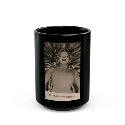 Greta Thyssen #147 - 1 Page, 1 B&W Photo & Caption from PIC Digest Mag. September '58 (Vintage Female Icon) Black Coffee Mug 15oz - Go Mug Yourself