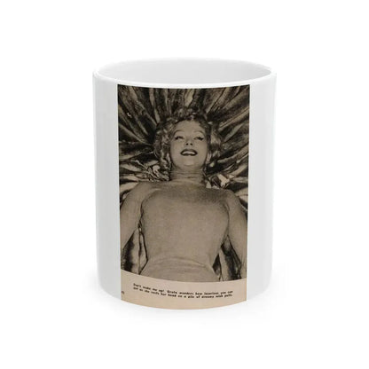 Greta Thyssen #147 - 1 Page, 1 B&W Photo & Caption from PIC Digest Mag. September '58 (Vintage Female Icon) White Coffee Mug 11oz - Go Mug Yourself