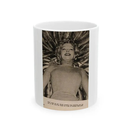 Greta Thyssen #147 - 1 Page, 1 B&W Photo & Caption from PIC Digest Mag. September '58 (Vintage Female Icon) White Coffee Mug 11oz - Go Mug Yourself