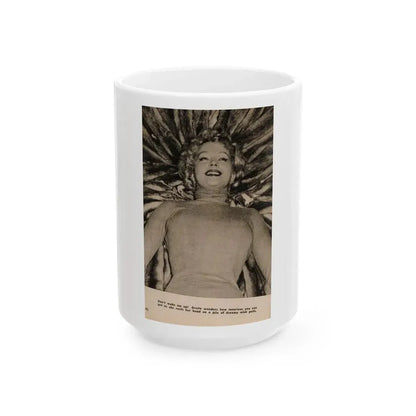 Greta Thyssen #147 - 1 Page, 1 B&W Photo & Caption from PIC Digest Mag. September '58 (Vintage Female Icon) White Coffee Mug 15oz - Go Mug Yourself