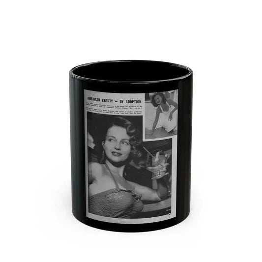 Greta Thyssen #15 - American Beauties Mag. '53 - 2 B&W Photos (Vintage Female Icon) Black Coffee Mug 11oz - Go Mug Yourself