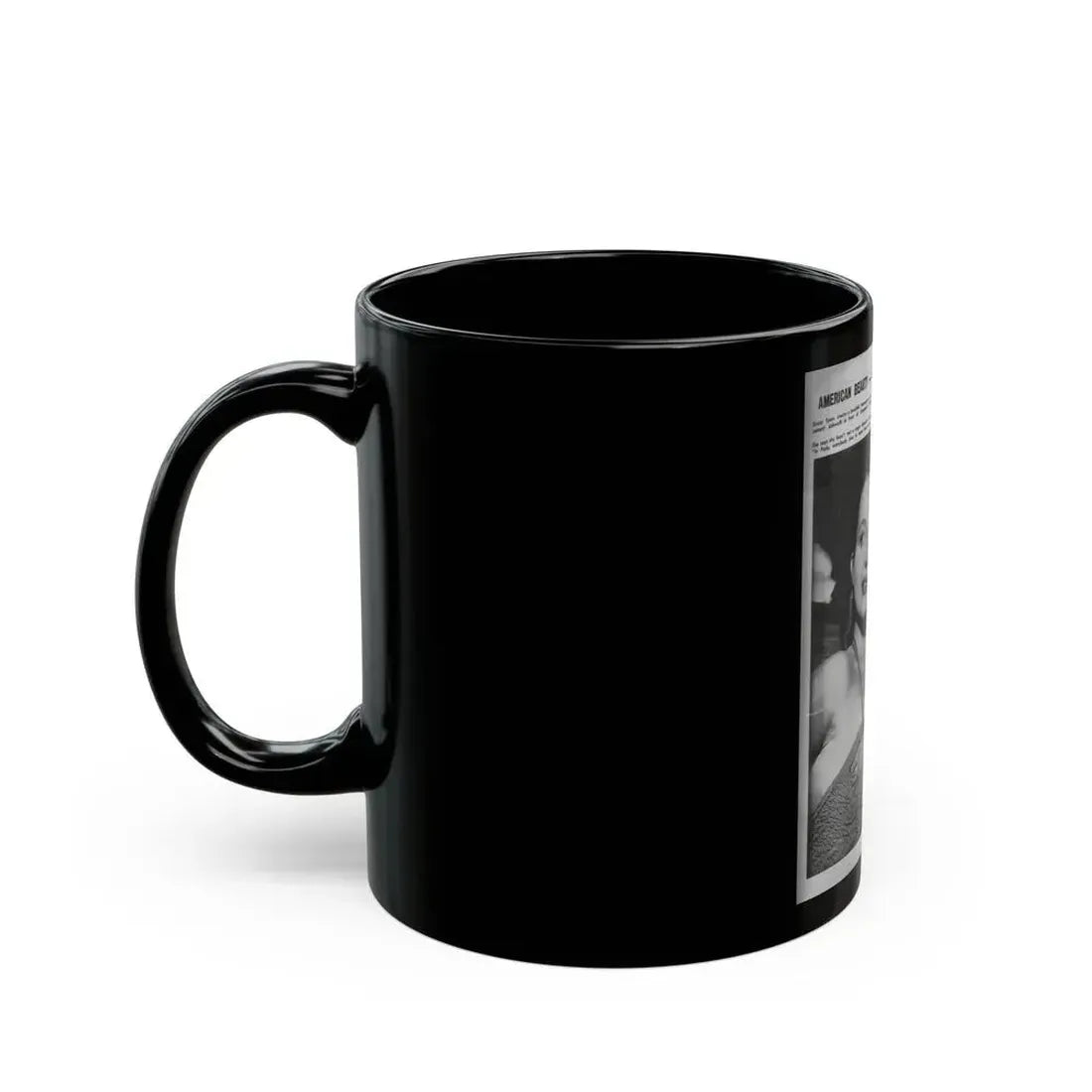 Greta Thyssen #15 - American Beauties Mag. '53 - 2 B&W Photos (Vintage Female Icon) Black Coffee Mug - Go Mug Yourself