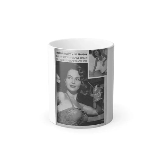 Greta Thyssen #15 - American Beauties Mag. '53 - 2 B&W Photos (Vintage Female Icon) Color Changing Mug 11oz 11oz - Go Mug Yourself