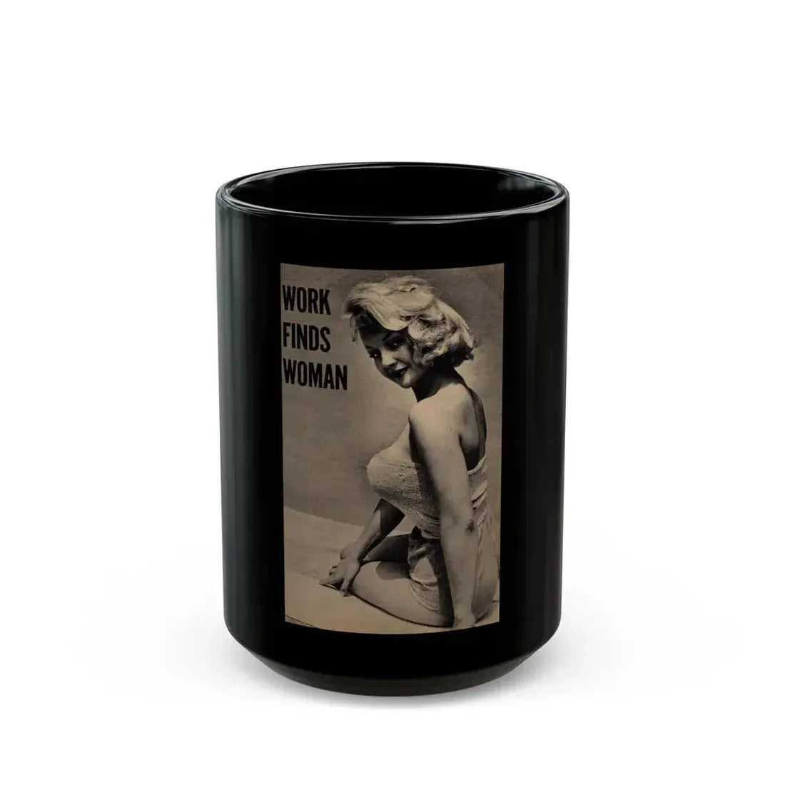 Greta Thyssen #156 - Pages 1 of 5 with, 1 B&W Photo from Xcitement Digest Mag. June '57 (Vintage Female Icon) Black Coffee Mug 15oz - Go Mug Yourself