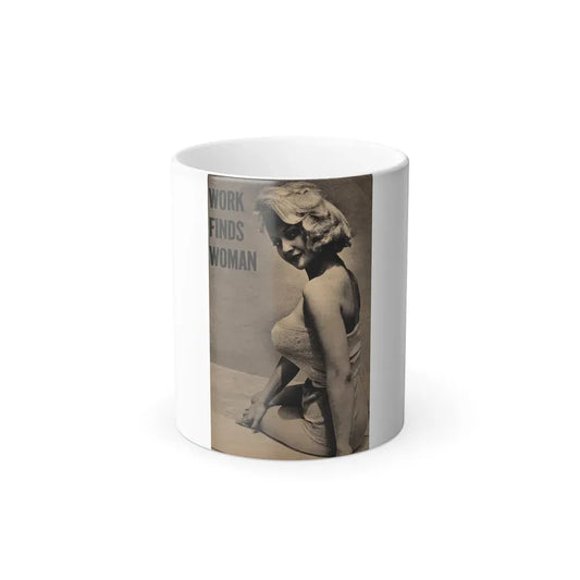 Greta Thyssen #156 - Pages 1 of 5 with, 1 B&W Photo from Xcitement Digest Mag. June '57 (Vintage Female Icon) Color Changing Mug 11oz 11oz - Go Mug Yourself