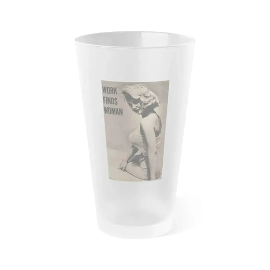 Greta Thyssen #156 - Pages 1 of 5 with, 1 B&W Photo from Xcitement Digest Mag. June '57 (Vintage Female Icon) Frosted Pint Glass 16oz 16oz Frosted - Go Mug Yourself