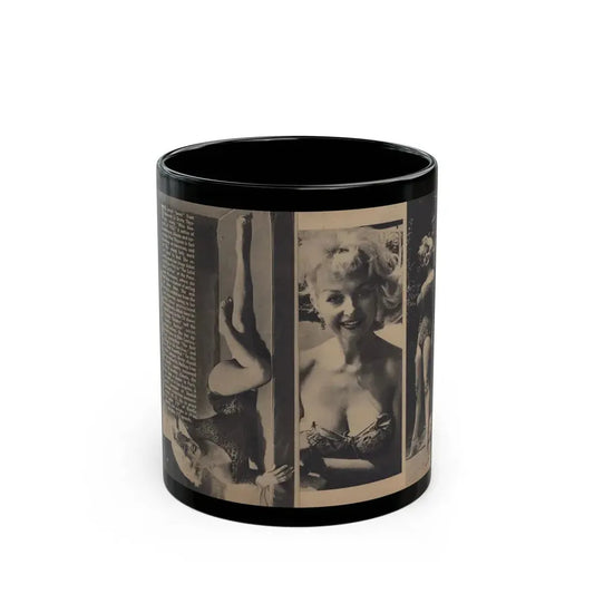 Greta Thyssen #157 - Pages 2 & 3 of 5 with, 3 B&W Photos & Article from Xcitement Digest Mag. June '57 (Vintage Female Icon) Black Coffee Mug 11oz - Go Mug Yourself