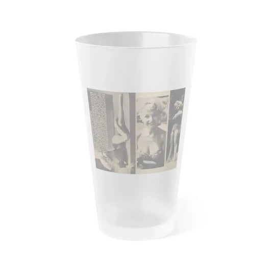 Greta Thyssen #157 - Pages 2 & 3 of 5 with, 3 B&W Photos & Article from Xcitement Digest Mag. June '57 (Vintage Female Icon) Frosted Pint Glass 16oz 16oz Frosted - Go Mug Yourself