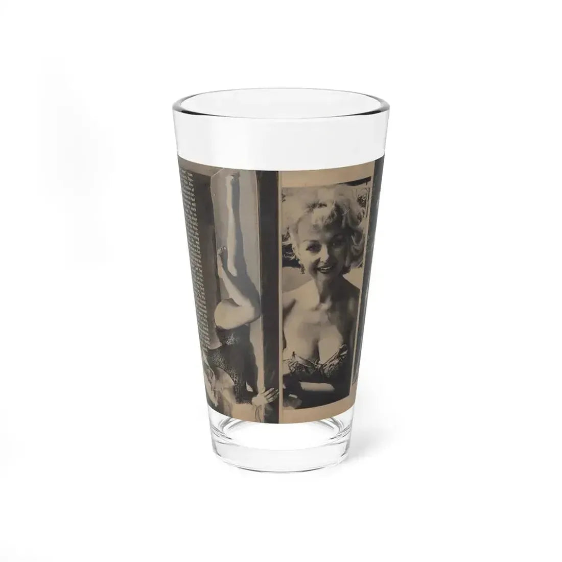 Greta Thyssen #157 - Pages 2 & 3 of 5 with, 3 B&W Photos & Article from Xcitement Digest Mag. June '57 (Vintage Female Icon) Pint Glass 16oz 16oz - Go Mug Yourself