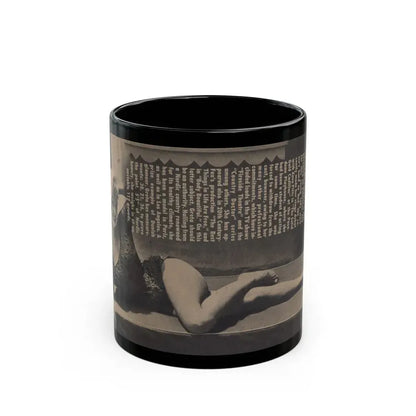 Greta Thyssen #158 - Pages 2 of 5 with, 1 B&W Full Page Centerfold with, Article from Xcitement Digest Mag. June '57 (Vintage Female Icon) Black Coffee Mug 11oz - Go Mug Yourself