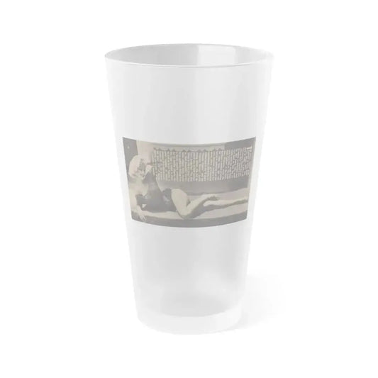 Greta Thyssen #158 - Pages 2 of 5 with, 1 B&W Full Page Centerfold with, Article from Xcitement Digest Mag. June '57 (Vintage Female Icon) Frosted Pint Glass 16oz 16oz Frosted - Go Mug Yourself