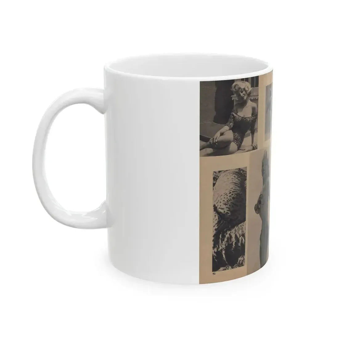 Greta Thyssen #159 - Pages 4 & 5 of 5 with, 5 B&W Photos & Caption from Xcitement Digest Mag. June '57 (Vintage Female Icon) White Coffee Mug - Go Mug Yourself