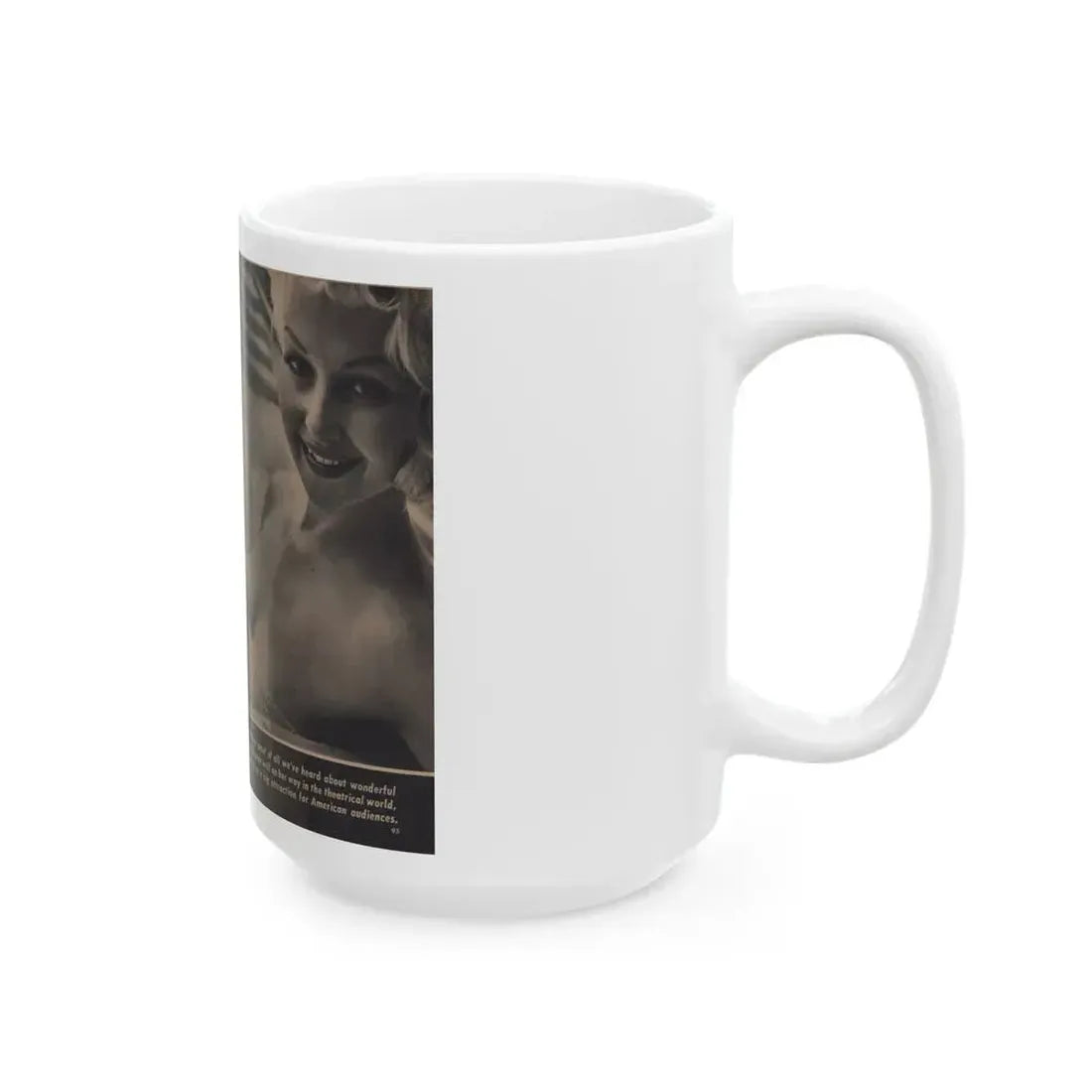 Greta Thyssen #159 - Pages 4 & 5 of 5 with, 5 B&W Photos & Caption from Xcitement Digest Mag. June '57 (Vintage Female Icon) White Coffee Mug - Go Mug Yourself