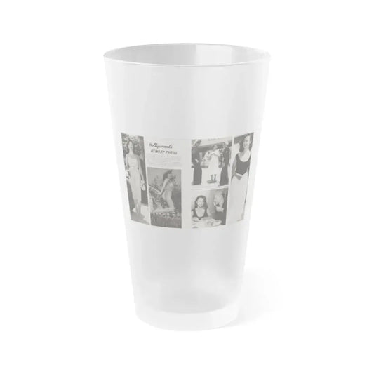 Greta Thyssen #16 - American Beauties Mag. '53 - 2 Pages with, 5 B&W Photos (Vintage Female Icon) Frosted Pint Glass 16oz 16oz Frosted - Go Mug Yourself