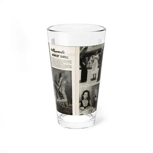 Greta Thyssen #16 - American Beauties Mag. '53 - 2 Pages with, 5 B&W Photos (Vintage Female Icon) Pint Glass 16oz 16oz - Go Mug Yourself