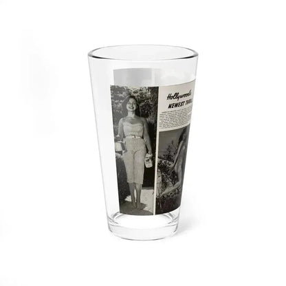 Greta Thyssen #16 - American Beauties Mag. '53 - 2 Pages with, 5 B&W Photos (Vintage Female Icon) Pint Glass 16oz - Go Mug Yourself