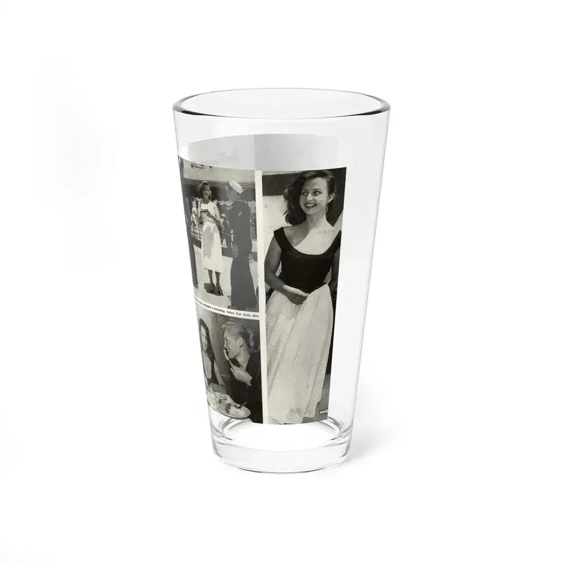 Greta Thyssen #16 - American Beauties Mag. '53 - 2 Pages with, 5 B&W Photos (Vintage Female Icon) Pint Glass 16oz - Go Mug Yourself