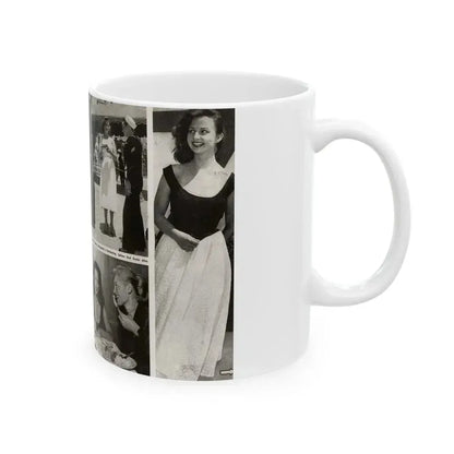 Greta Thyssen #16 - American Beauties Mag. '53 - 2 Pages with, 5 B&W Photos (Vintage Female Icon) White Coffee Mug - Go Mug Yourself