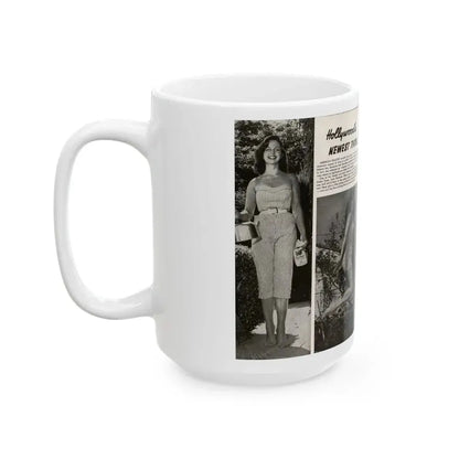 Greta Thyssen #16 - American Beauties Mag. '53 - 2 Pages with, 5 B&W Photos (Vintage Female Icon) White Coffee Mug - Go Mug Yourself