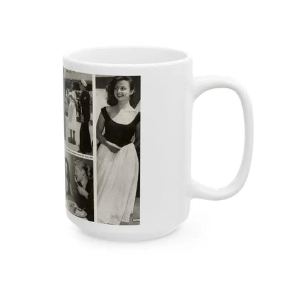 Greta Thyssen #16 - American Beauties Mag. '53 - 2 Pages with, 5 B&W Photos (Vintage Female Icon) White Coffee Mug - Go Mug Yourself