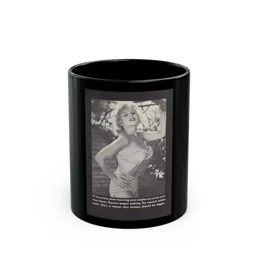 Greta Thyssen #160 - 1 Full Page B&W Photo on Page 38 from BOLD Pocket Mag. Feb. '59 (Vintage Female Icon) Black Coffee Mug 11oz - Go Mug Yourself