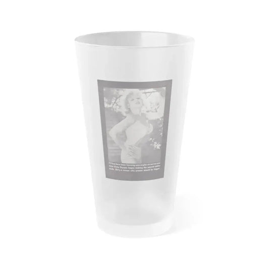 Greta Thyssen #160 - 1 Full Page B&W Photo on Page 38 from BOLD Pocket Mag. Feb. '59 (Vintage Female Icon) Frosted Pint Glass 16oz 16oz Frosted - Go Mug Yourself