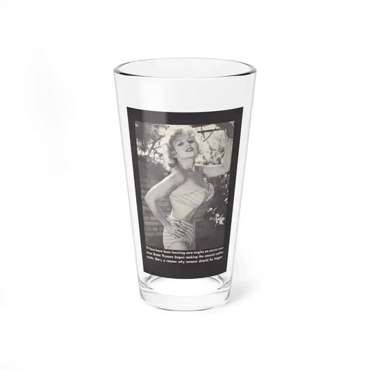 Greta Thyssen #160 - 1 Full Page B&W Photo on Page 38 from BOLD Pocket Mag. Feb. '59 (Vintage Female Icon) Pint Glass 16oz 16oz - Go Mug Yourself