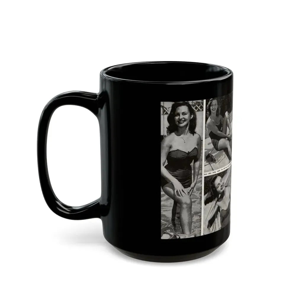 Greta Thyssen #17 - American Beauties Mag. '53 - 2 Pages with, 5 B&W Photos (Vintage Female Icon) Black Coffee Mug - Go Mug Yourself