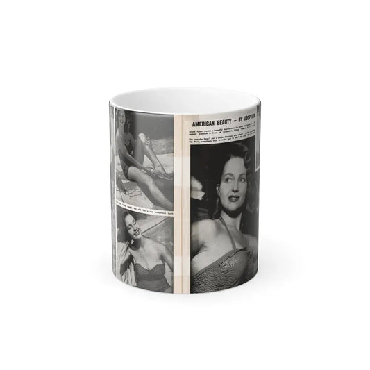 Greta Thyssen #17 - American Beauties Mag. '53 - 2 Pages with, 5 B&W Photos (Vintage Female Icon) Color Changing Mug 11oz 11oz - Go Mug Yourself