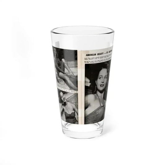 Greta Thyssen #17 - American Beauties Mag. '53 - 2 Pages with, 5 B&W Photos (Vintage Female Icon) Pint Glass 16oz 16oz - Go Mug Yourself