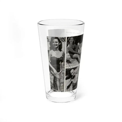 Greta Thyssen #17 - American Beauties Mag. '53 - 2 Pages with, 5 B&W Photos (Vintage Female Icon) Pint Glass 16oz - Go Mug Yourself