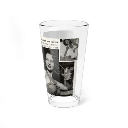 Greta Thyssen #17 - American Beauties Mag. '53 - 2 Pages with, 5 B&W Photos (Vintage Female Icon) Pint Glass 16oz - Go Mug Yourself