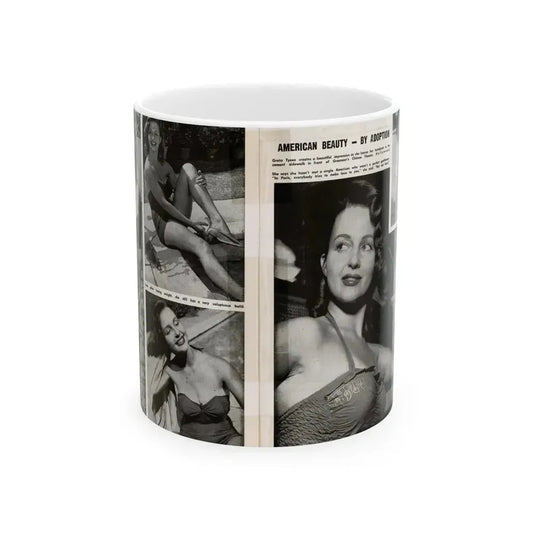 Greta Thyssen #17 - American Beauties Mag. '53 - 2 Pages with, 5 B&W Photos (Vintage Female Icon) White Coffee Mug 11oz - Go Mug Yourself