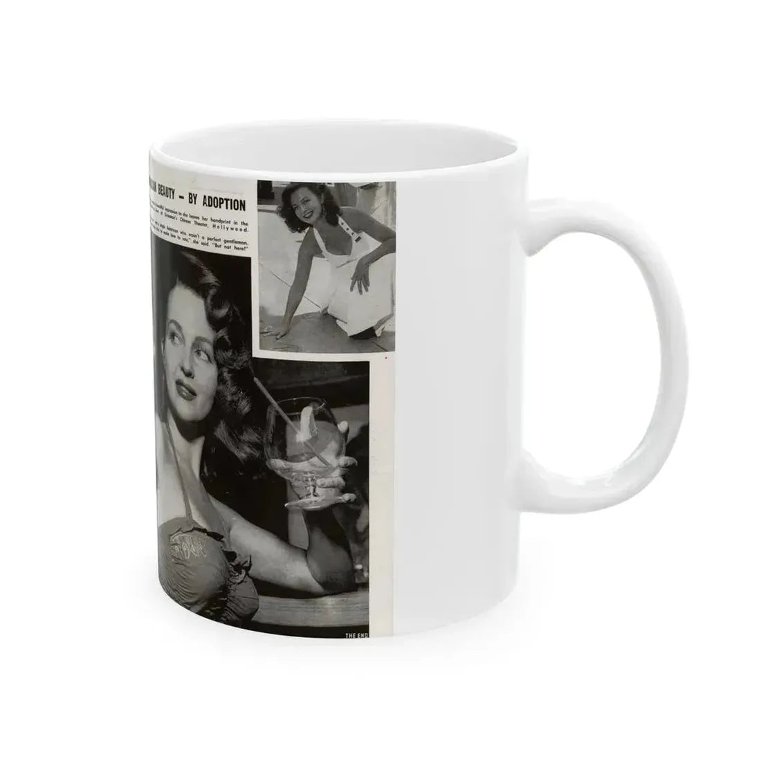Greta Thyssen #17 - American Beauties Mag. '53 - 2 Pages with, 5 B&W Photos (Vintage Female Icon) White Coffee Mug - Go Mug Yourself