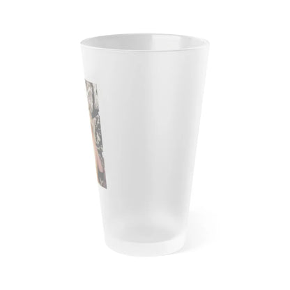 Greta Thyssen #27 - Topless (Vintage Female Icon) Frosted Pint Glass 16oz-Go Mug Yourself