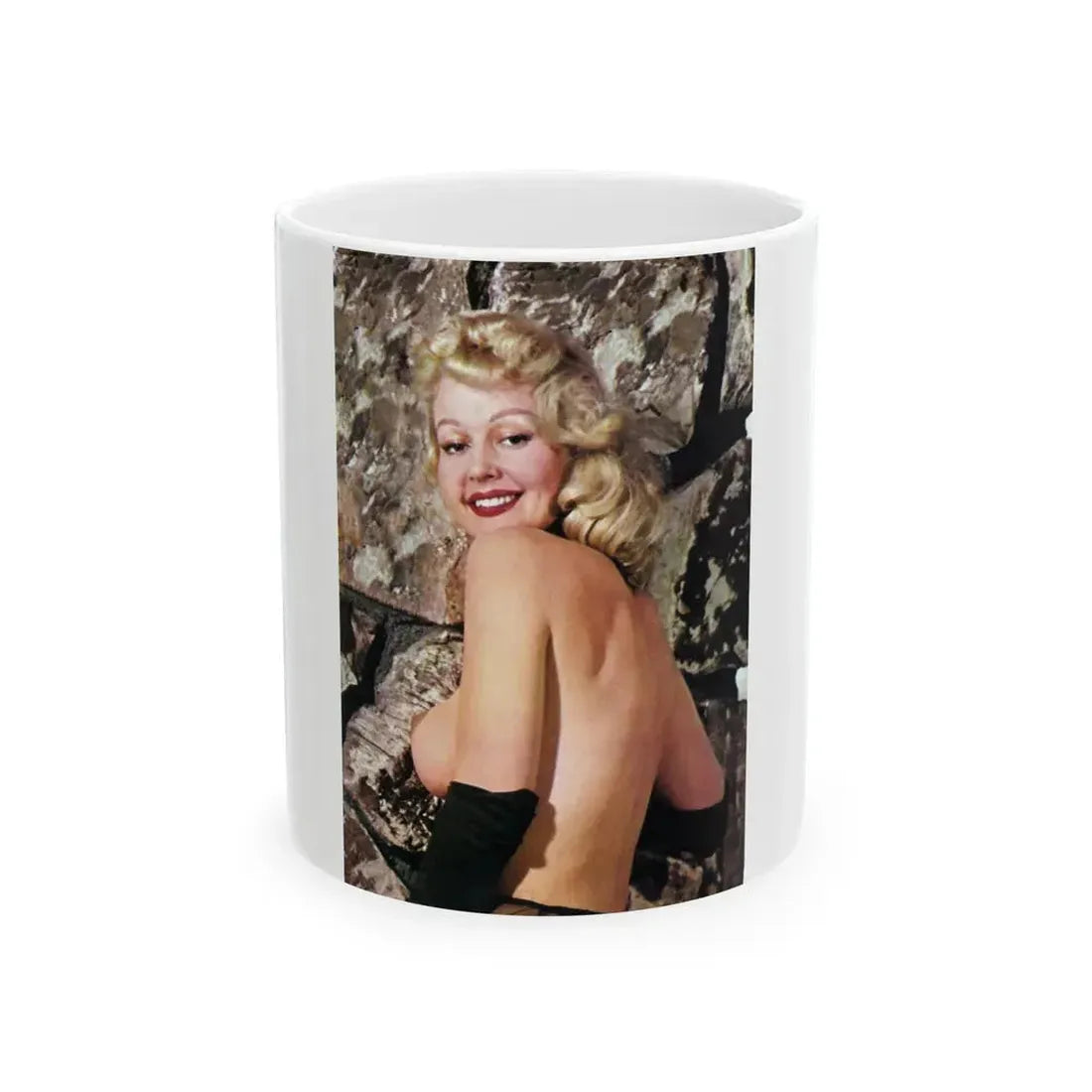 Greta Thyssen #27 - Topless (Vintage Female Icon) White Coffee Mug 11oz - Go Mug Yourself