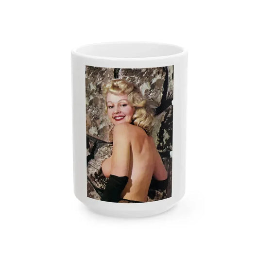 Greta Thyssen #27 - Topless (Vintage Female Icon) White Coffee Mug 15oz - Go Mug Yourself