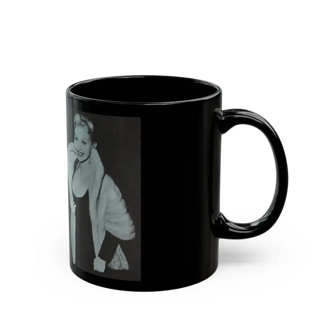 Greta Thyssen #42 - Pose! Pocket Mag. July '58 - 2 B&W Photos & Caption (Vintage Female Icon) Black Coffee Mug - Go Mug Yourself