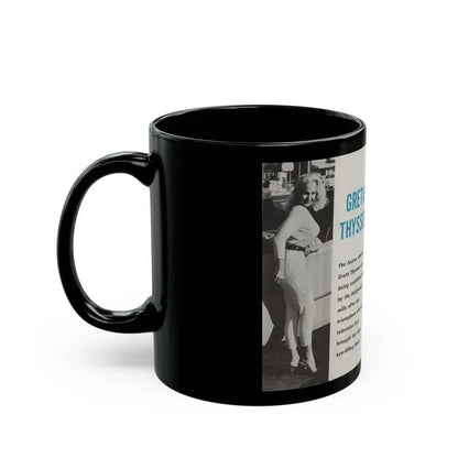 Greta Thyssen #42 - Pose! Pocket Mag. July '58 - 2 B&W Photos & Caption (Vintage Female Icon) Black Coffee Mug - Go Mug Yourself