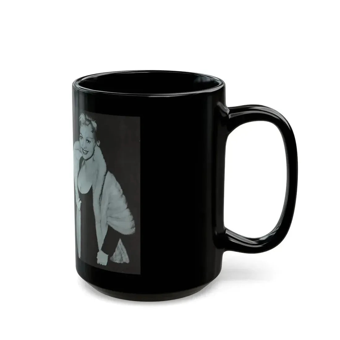 Greta Thyssen #42 - Pose! Pocket Mag. July '58 - 2 B&W Photos & Caption (Vintage Female Icon) Black Coffee Mug - Go Mug Yourself
