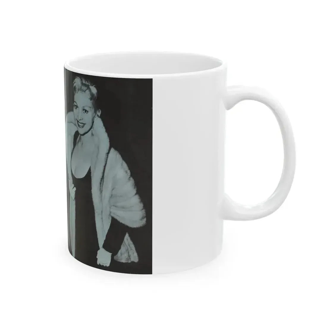 Greta Thyssen #42 - Pose! Pocket Mag. July '58 - 2 B&W Photos & Caption (Vintage Female Icon) White Coffee Mug - Go Mug Yourself